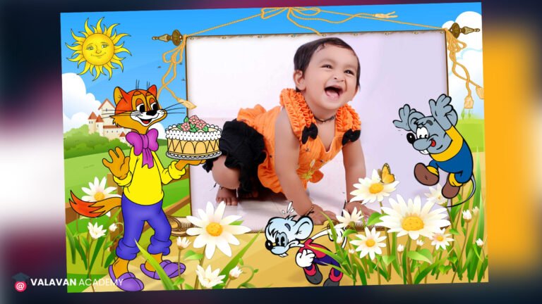 Animation Birthday Banner PSD Free Download