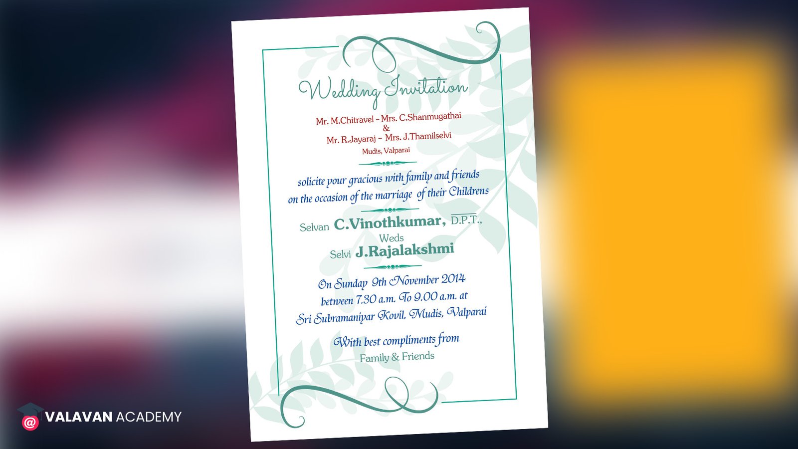Wedding Invitation PSD Free Download