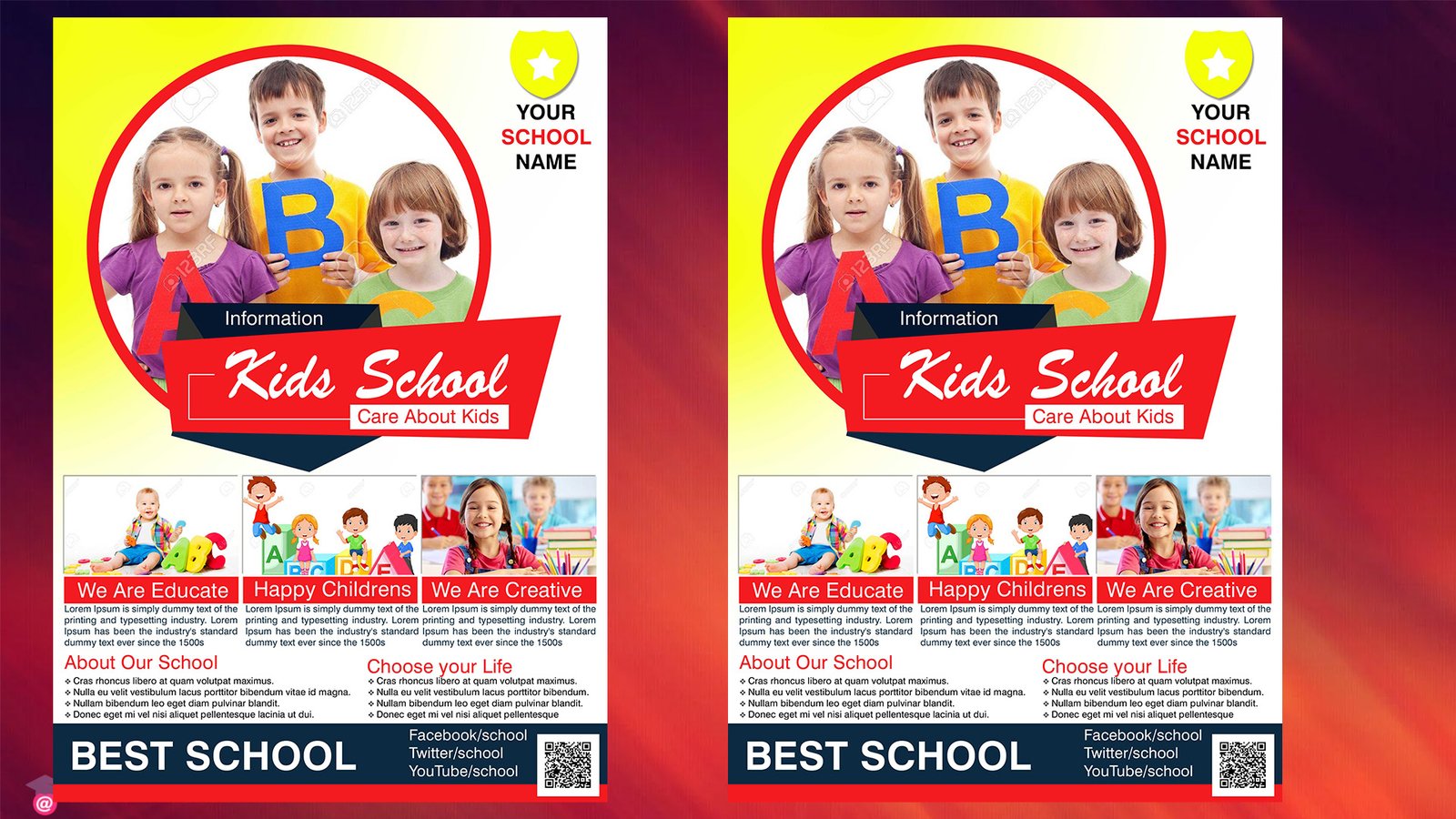 Kids School PSD Free Download