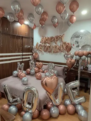 Combo Bóng Bay Trang Trí Tiệc Cưới (set Trọn Gói Tân Hôn)