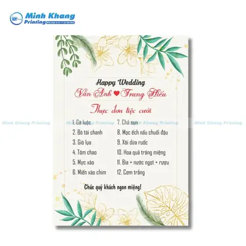 Tổng Hợp Mẫu Menu Tiệc Cưới Ngon, Dễ Chọn Cho Cặp Cô Dâu Chú Rể