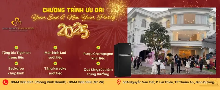 Khám Phá Trung Tâm Hội Nghị Và Tiệc Cưới Mimi Palace Bình Dương