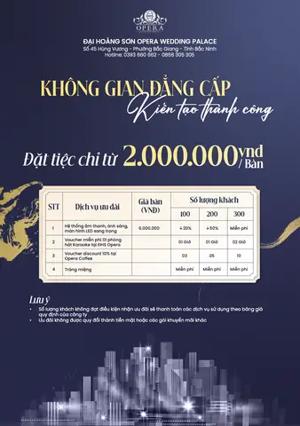 Trung Tâm Tiệc Cưới Đại Hoàng Sơn Opera Tại Bắc Giang – Địa Chỉ Và Dịch Vụ Tổ Chức Sự Kiện Sang Trọng