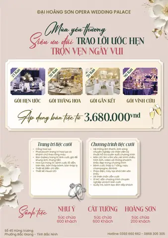 Trung Tâm Tiệc Cưới Đại Hoàng Sơn Opera Tại Bắc Giang – Địa Chỉ Và Dịch Vụ Tổ Chức Sự Kiện Sang Trọng